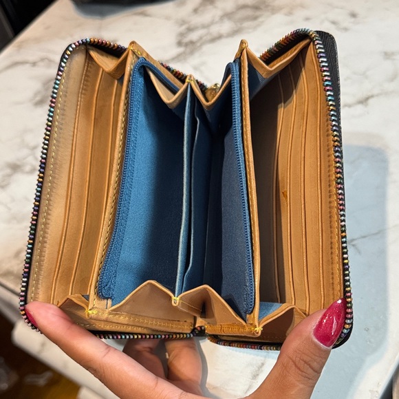 Dooney & Bourke Black Wallet with Multicolor Logo - Picture 6 of 11